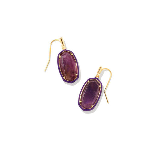 Kendra Scott Dani Enamel Framed Gold Drop Earrings