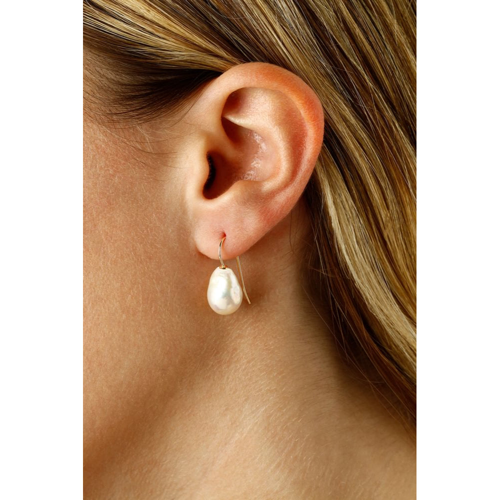 14k Pearl selling Drop Earrings