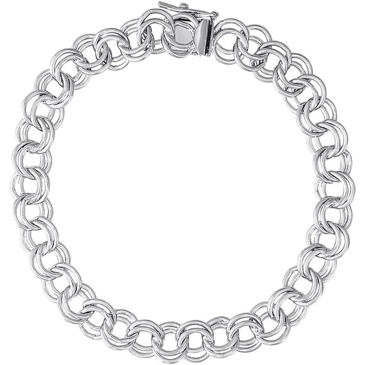 Sterling Silver Large Double Link Curb Bracelet