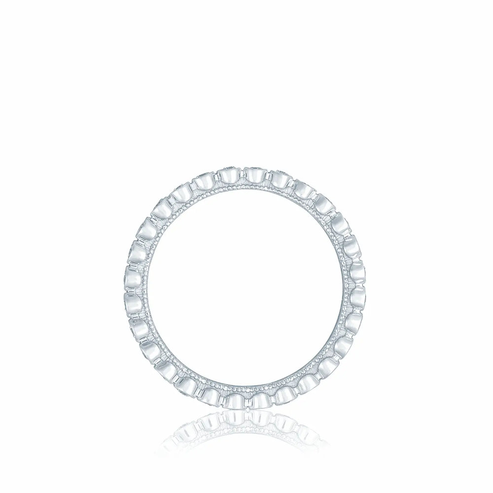 Tacori Sculpted Crescent 18k Gold Bezel Droplet Diamond Eternity Wedding Band