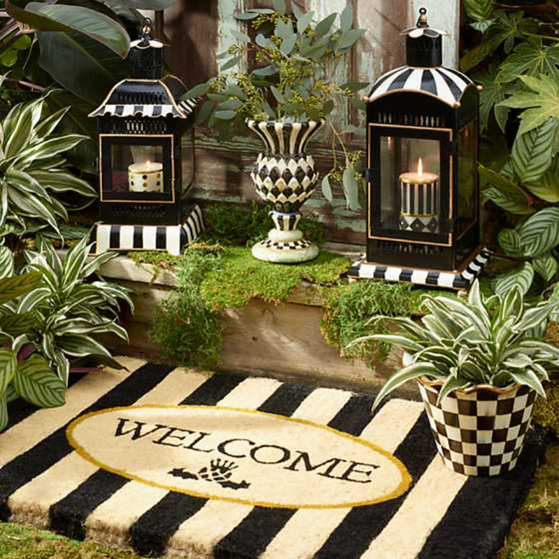 MacKenzie-Childs  Welcome Awning Stripe Double Door Entrance Mat