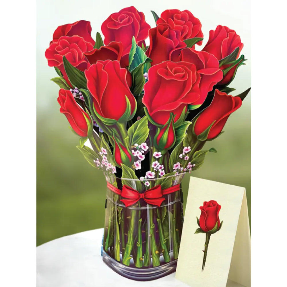 Red Roses Pop-Up Greeting Card