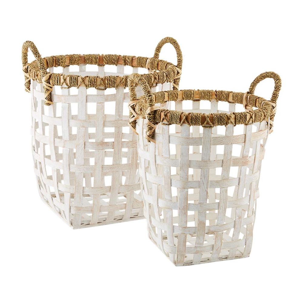 Mud Pie Rattan Basket Large