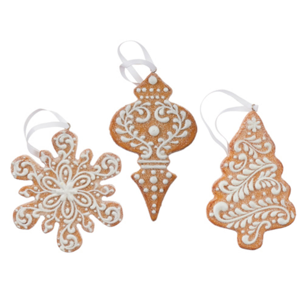 Raz Imports White Icing Gingerbread Ornament