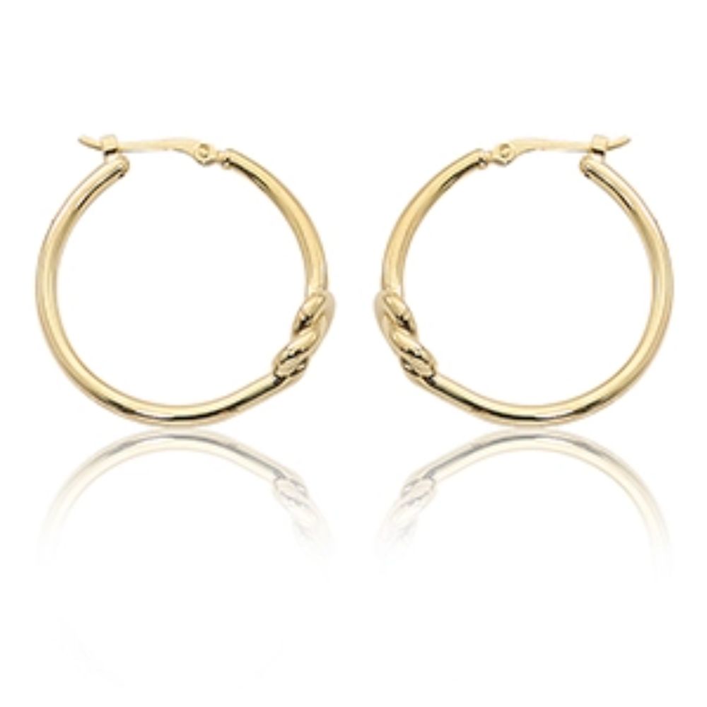 14k Gold Knot Hoop Earrings