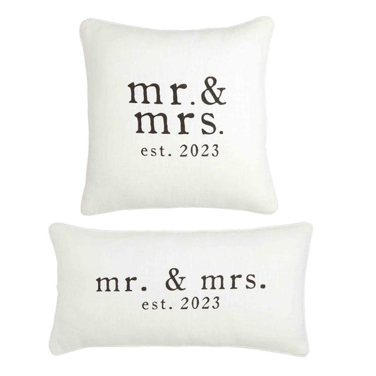 Mud Pie Mr. & Mrs. 2023 Pillow