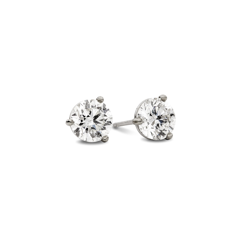 18k White Gold 1.80 Carat Stud Earrings