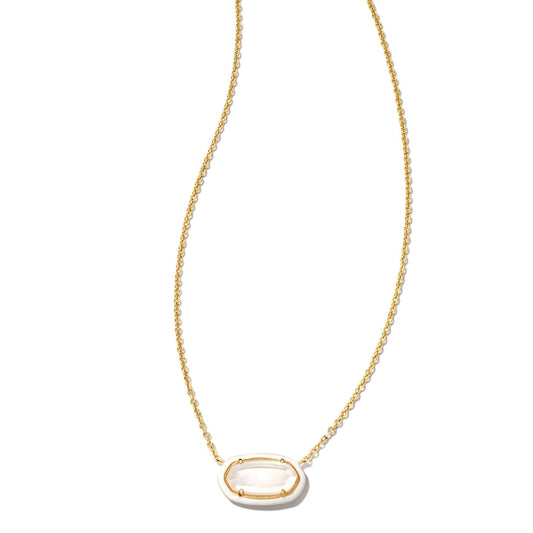 Kendra Scott Elisa Enamel Frame Gold Short Pendant Necklace