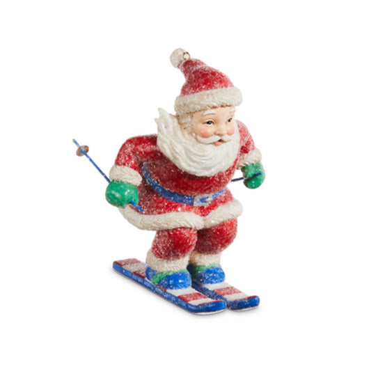 Raz Imports Skiing Santa Ornament