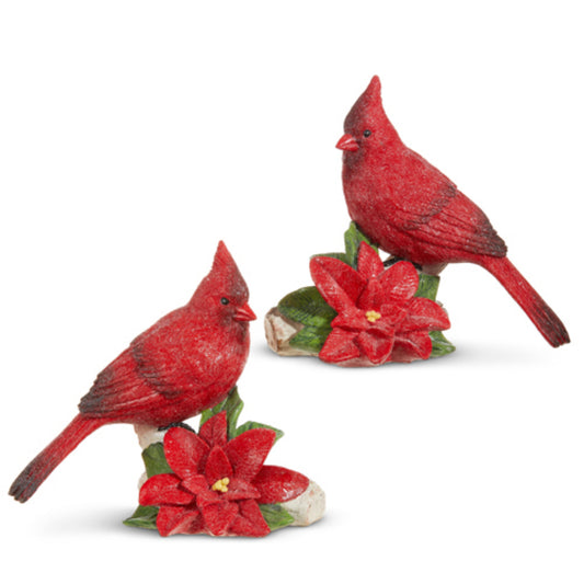 Raz Imports Cardinal with Poinsettia