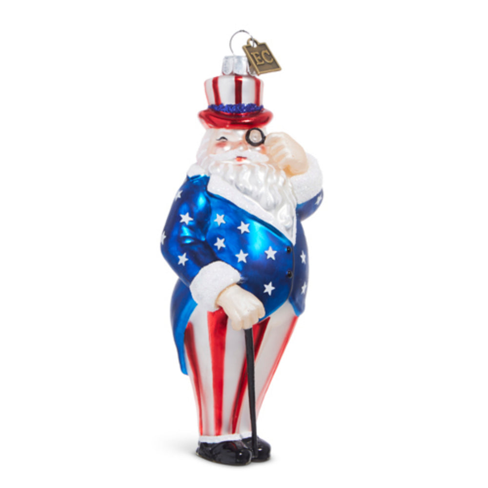 Raz imports Patriotic Santa Ornament