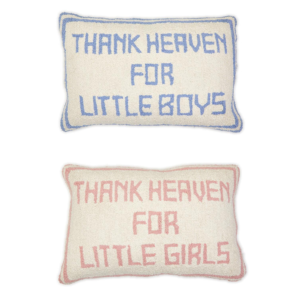 Two's Company Thank Heaven Punch Embroidery Decorative Throw Pillow