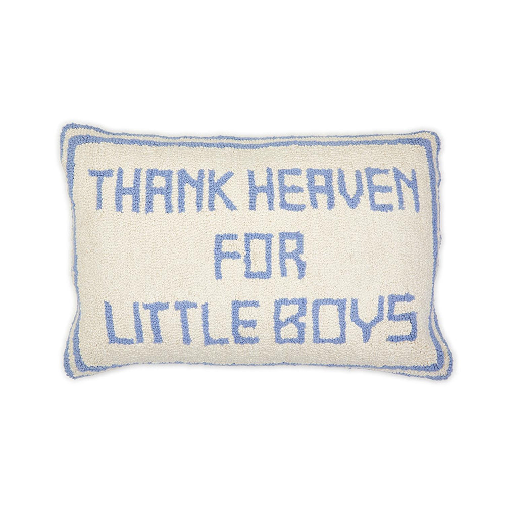 Two's Company Thank Heaven Punch Embroidery Decorative Throw Pillow