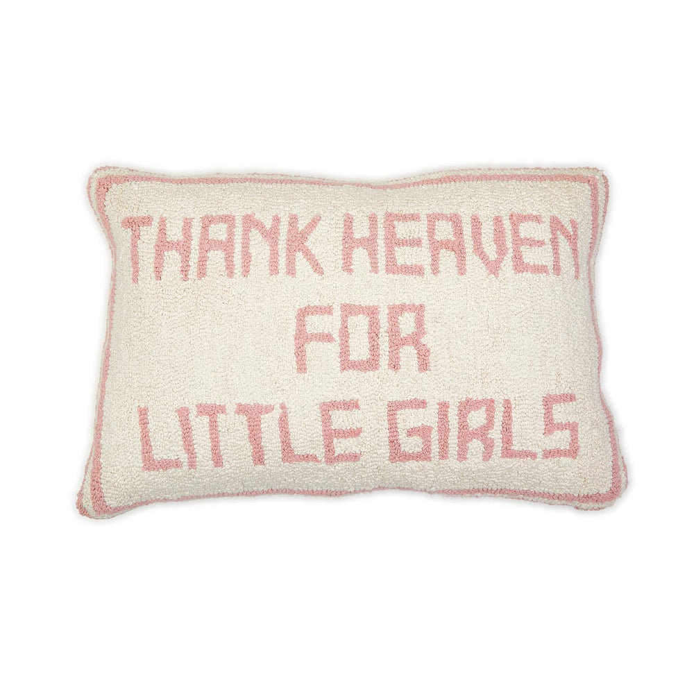 Two's Company Thank Heaven Punch Embroidery Decorative Throw Pillow