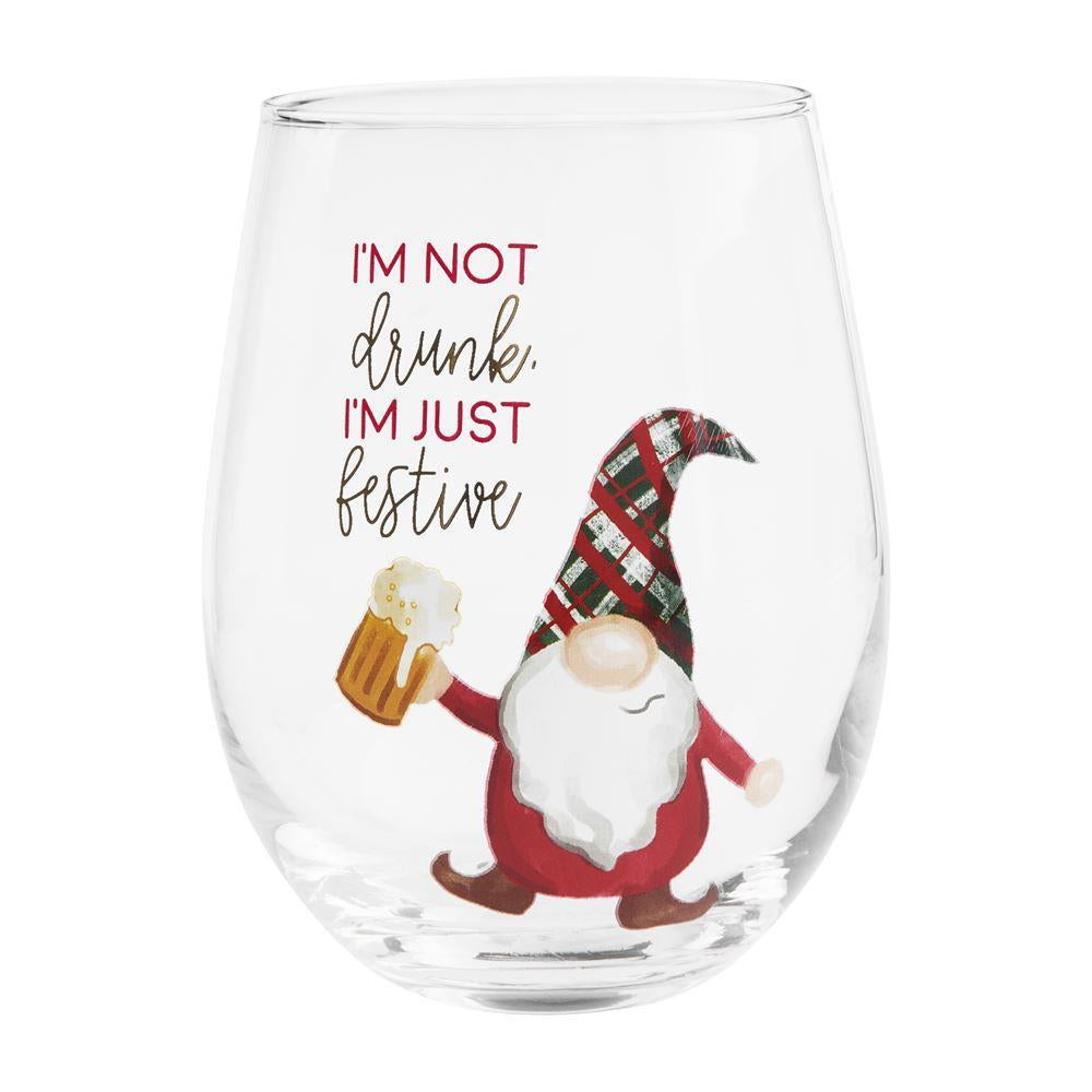 Mud Pie Gnome Drinking Wine Glass