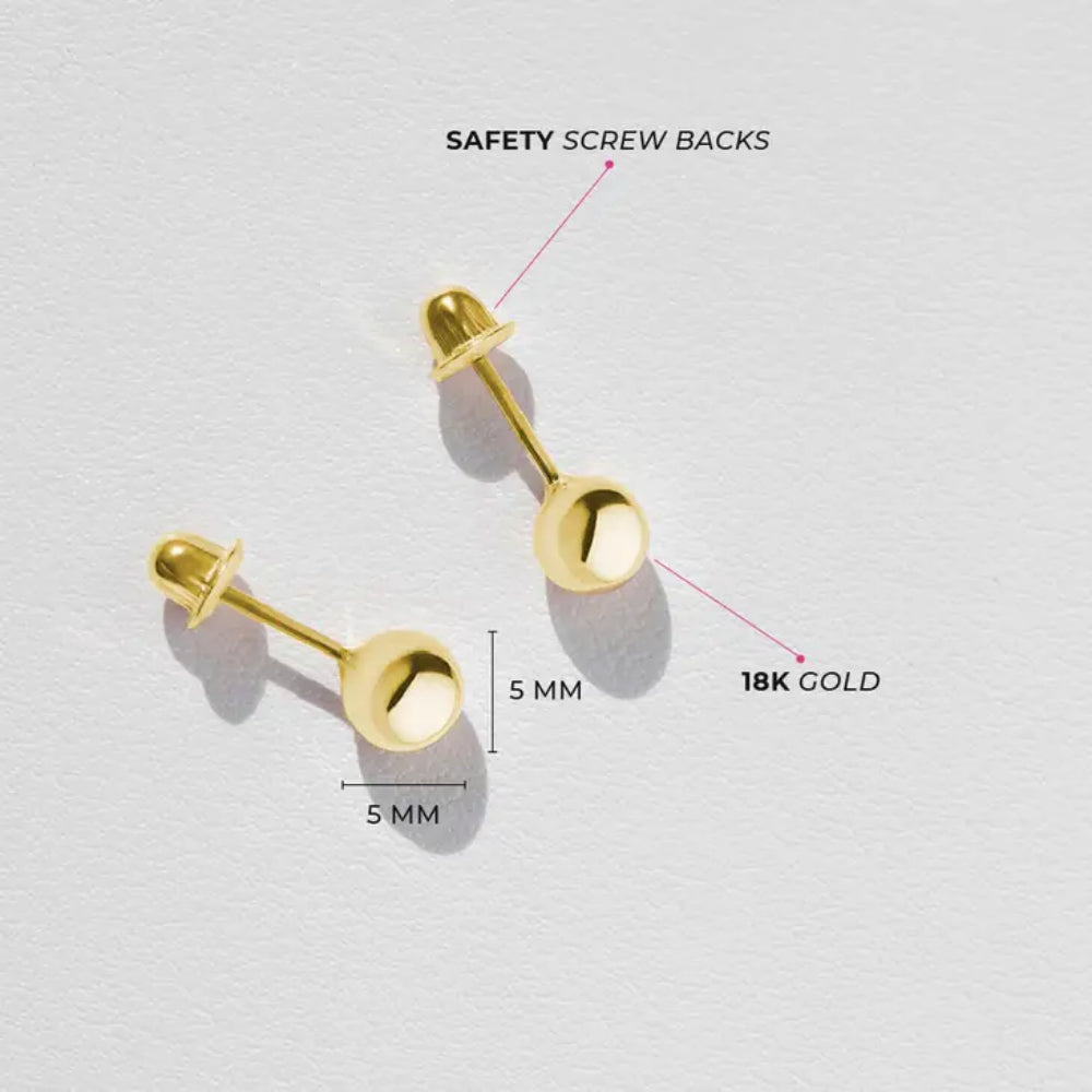 Children's gold screw back on sale earrings