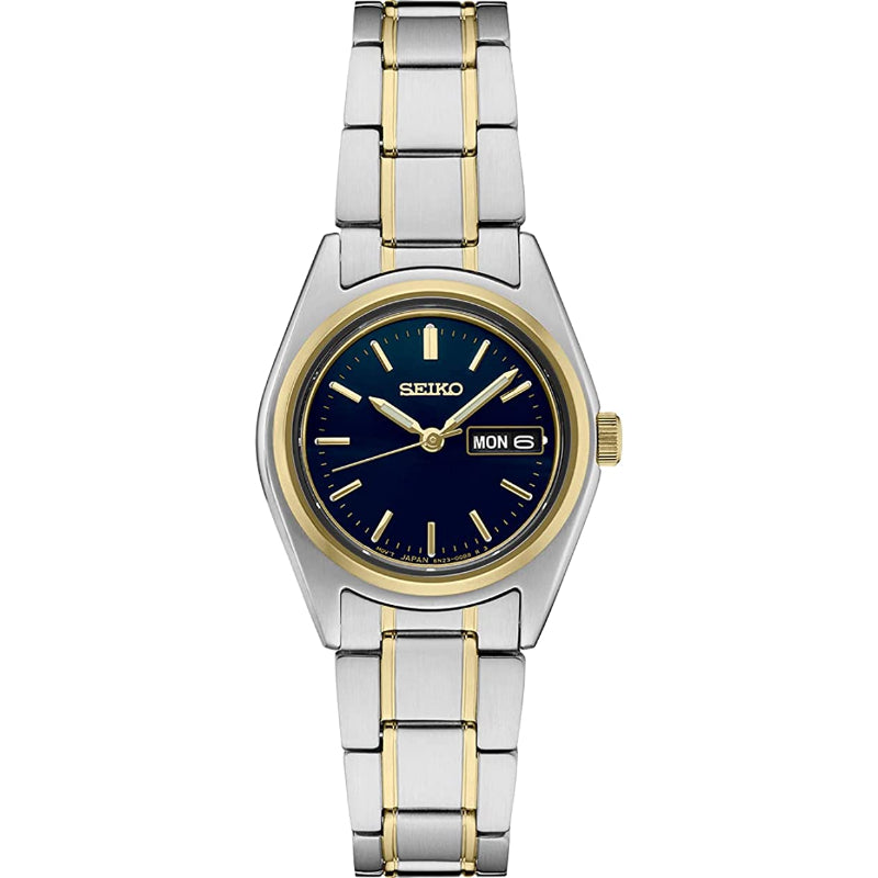 Seiko Essentials 28mm Blue Dial Two-Tone Stainless Quartz