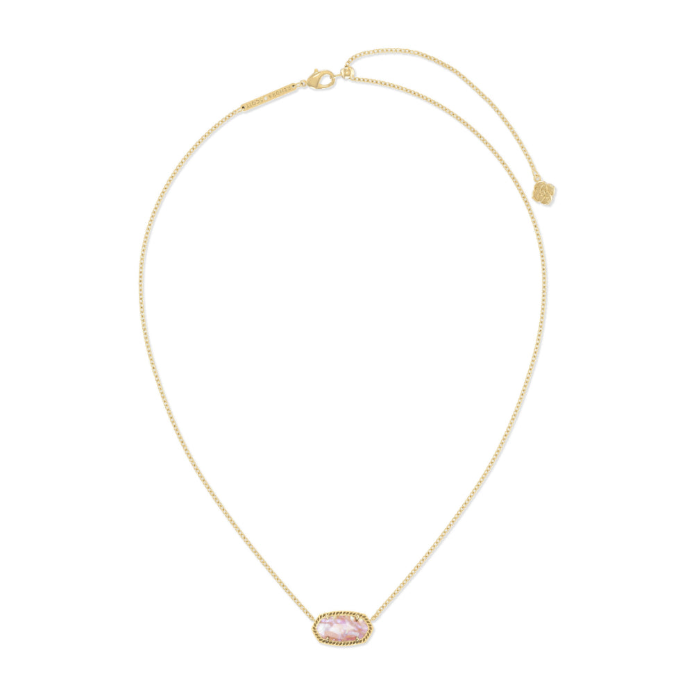 Kendra Scott Elisa Pendant Necklace In Light Pink Iridescent Abalone