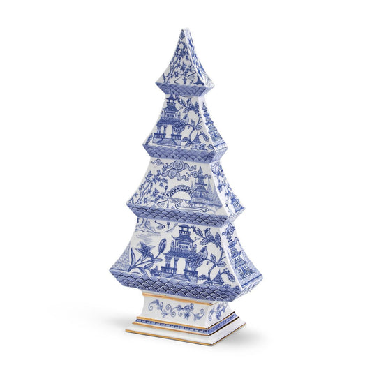 Two's Company Blue and White Christmas Tree