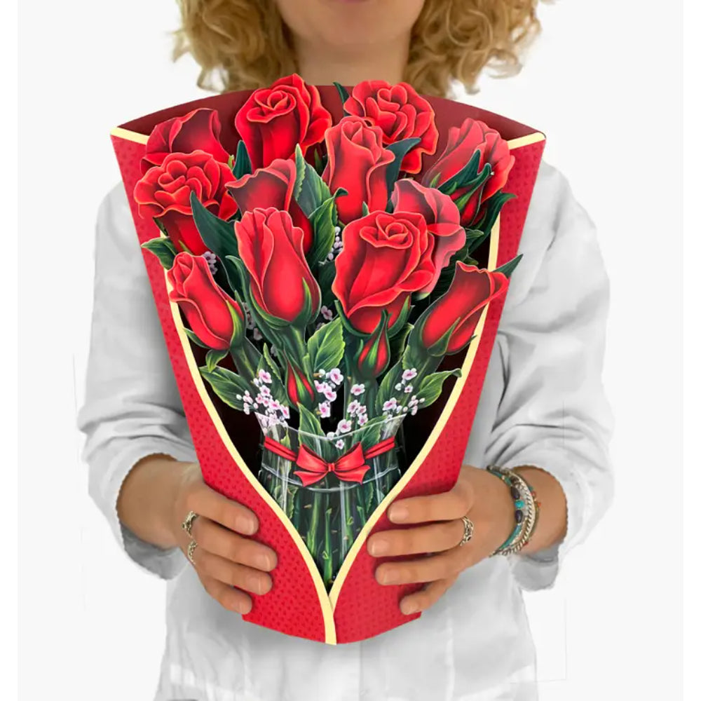 Red Roses Pop-Up Greeting Card