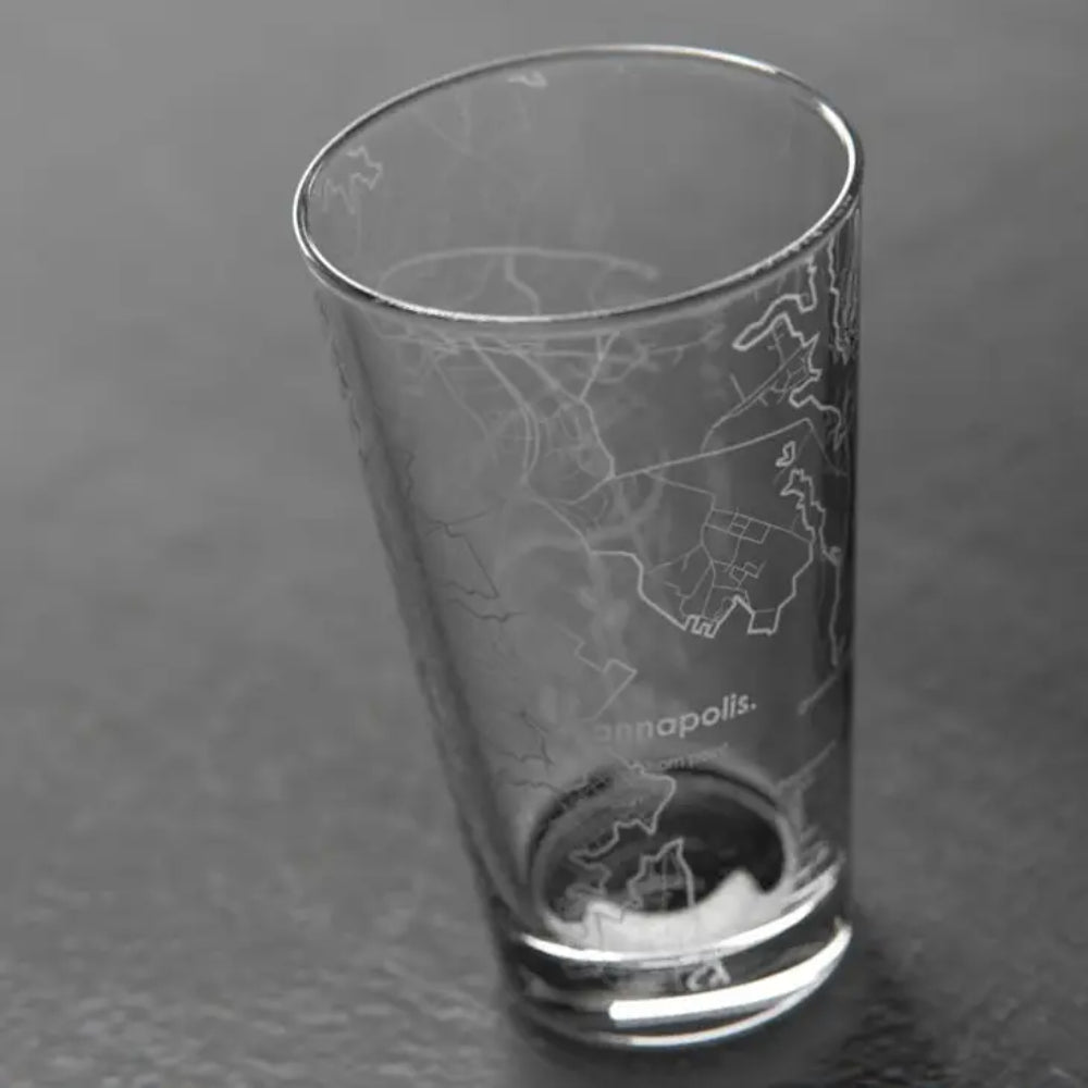 Well Told Annapolis MD Map Pint Glass