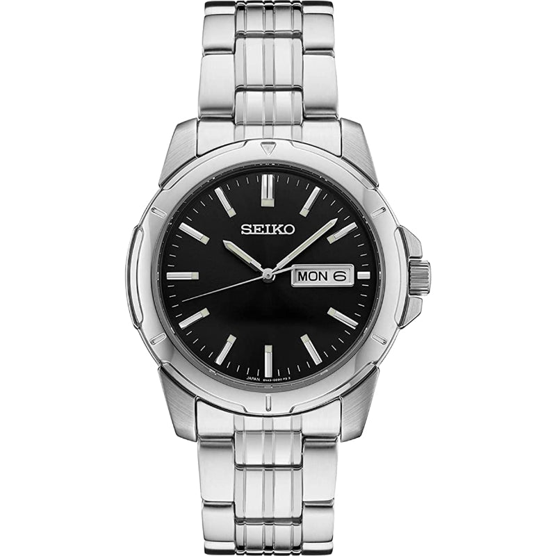 Seiko Essentials Collection Black Dial with Day Date Quartz SUR355