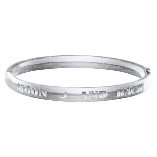 Sterling Silver Engraved Baby Bangle "I Love You to the Moon and Back"