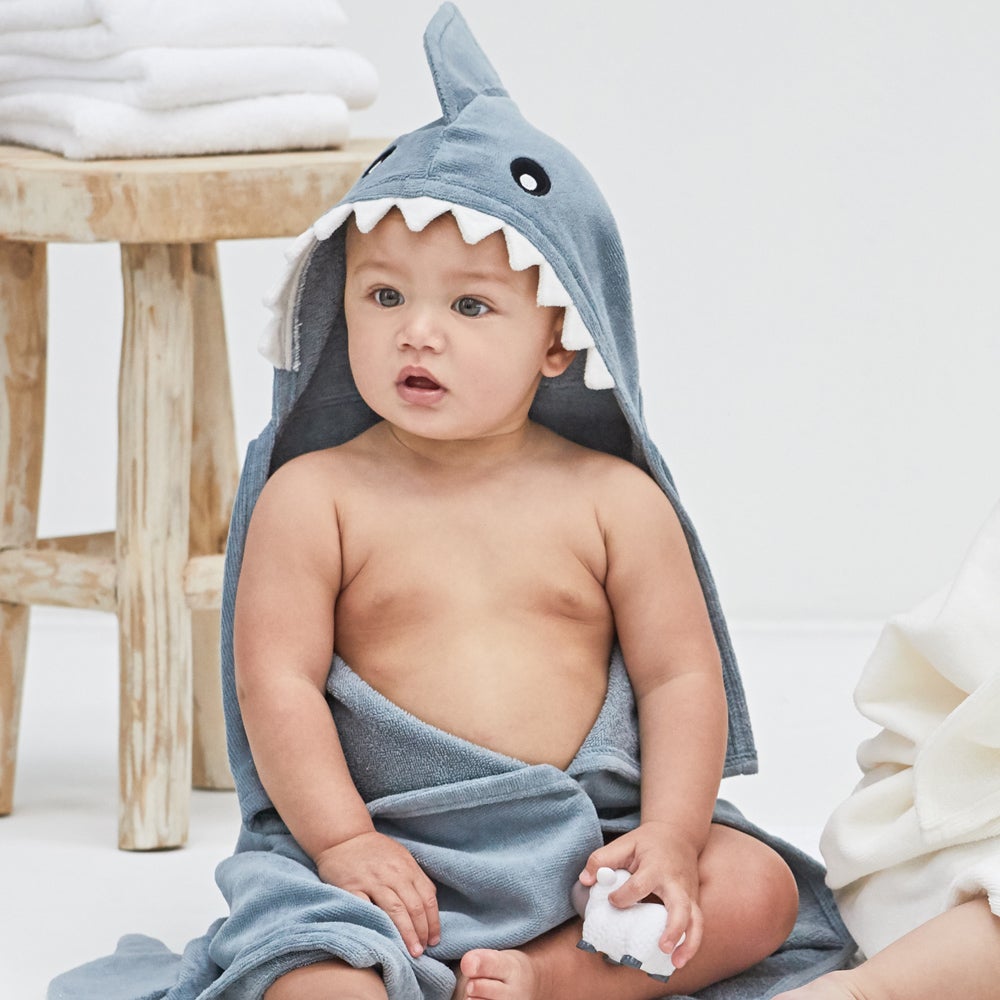 Elegant Baby Bath Wrap Slate Shark Smyth Jewelers