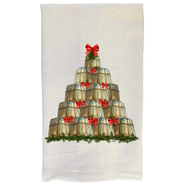 Set of 4 Christmas Tree Kitchen Towels - Jan de Luz Linens
