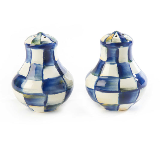 MacKenzie-Childs Royal Check Enamel Salt & Pepper Shaker Set