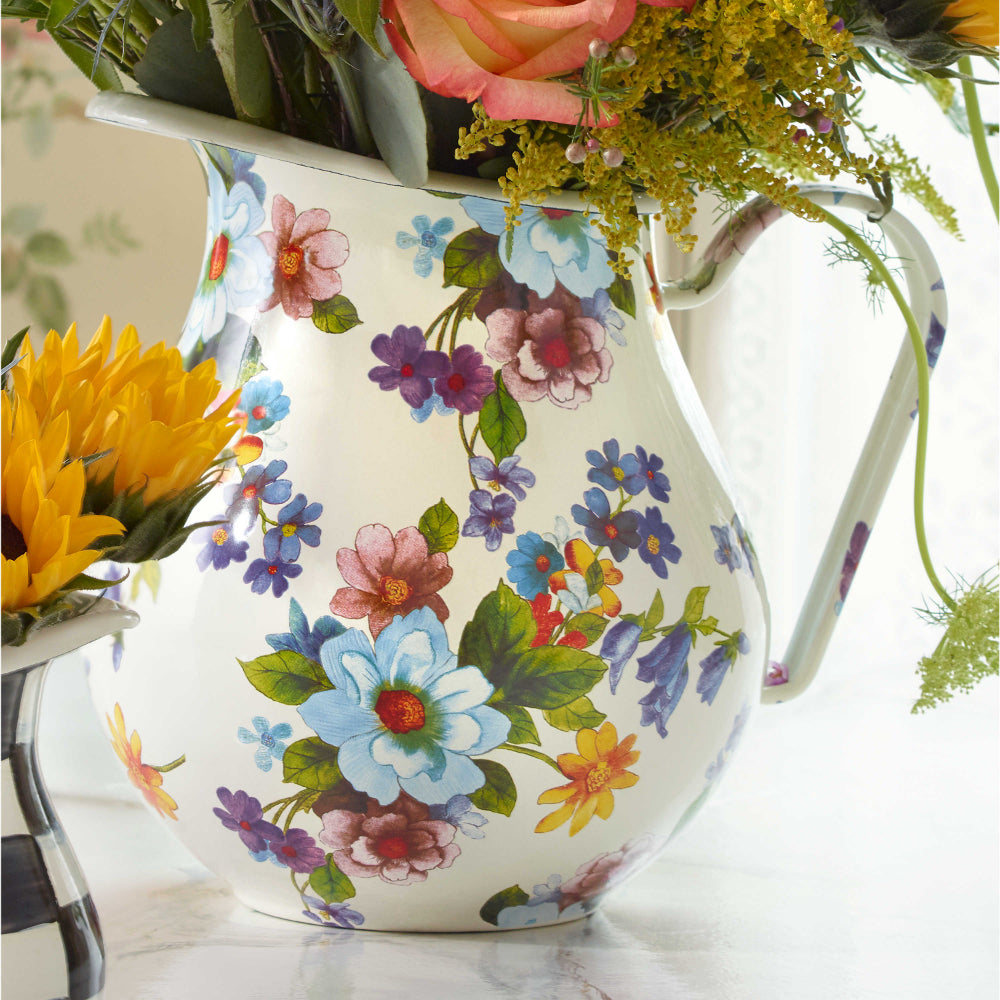 MacKenzie-Childs Flower Market Pitcher - White