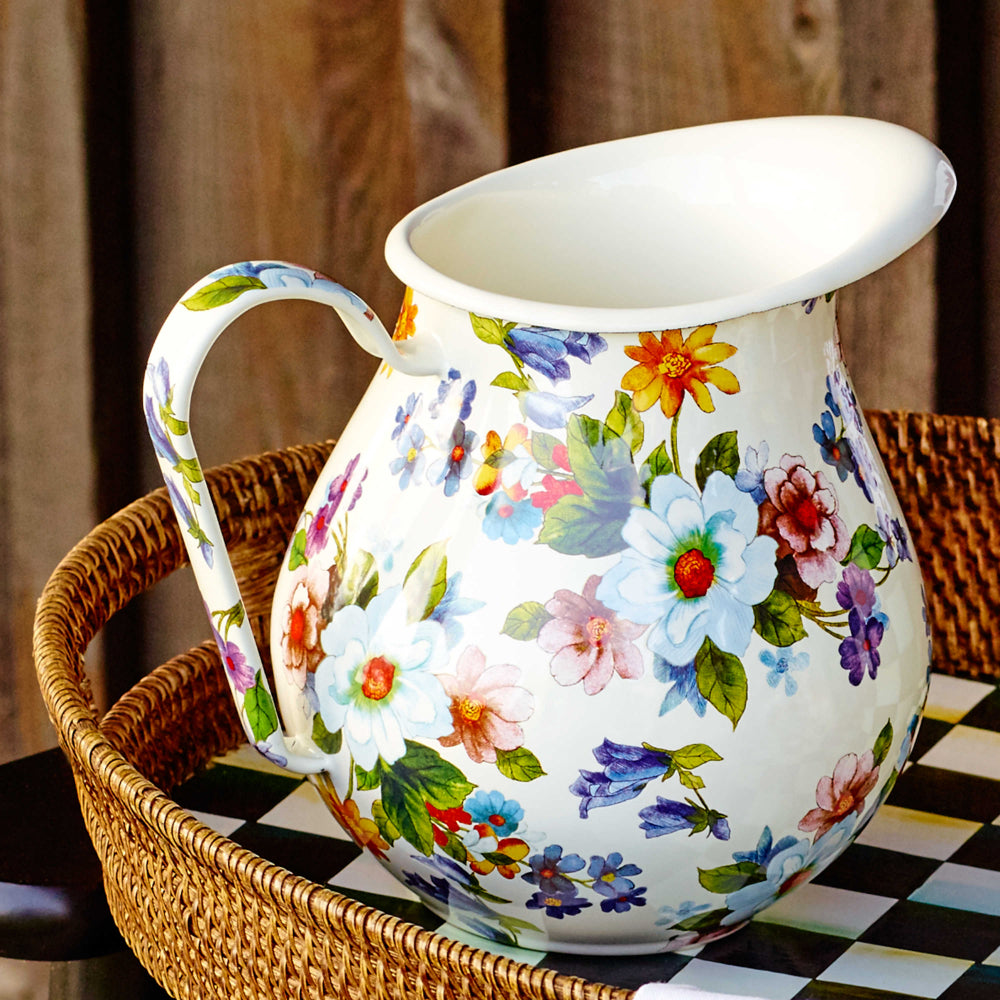 MacKenzie-Childs Flower Market Pitcher - White