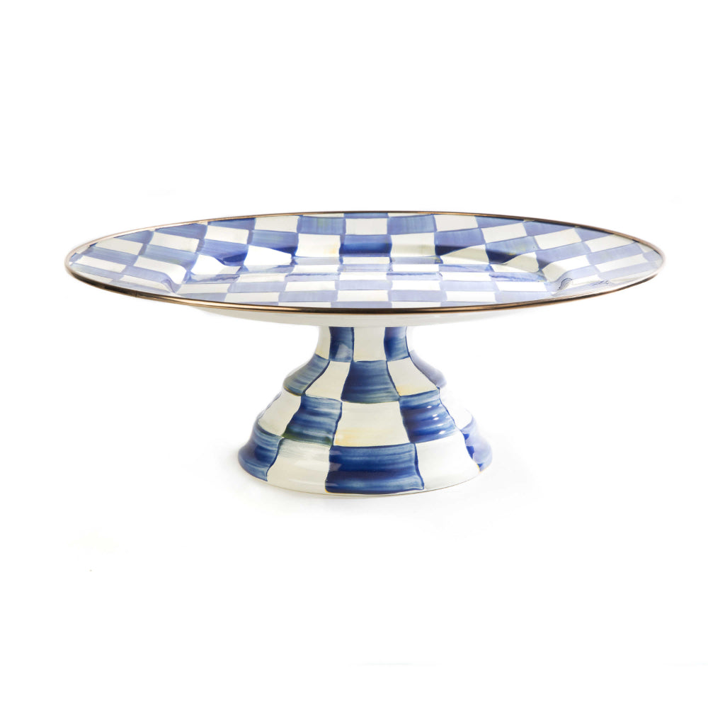 MacKenzie-Childs Royal Check Pedestal Platter