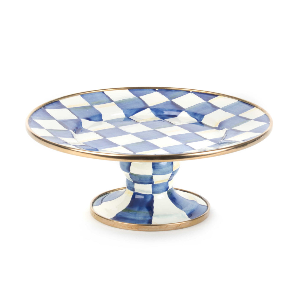 MacKenzie-Childs Royal Check Pedestal Platter