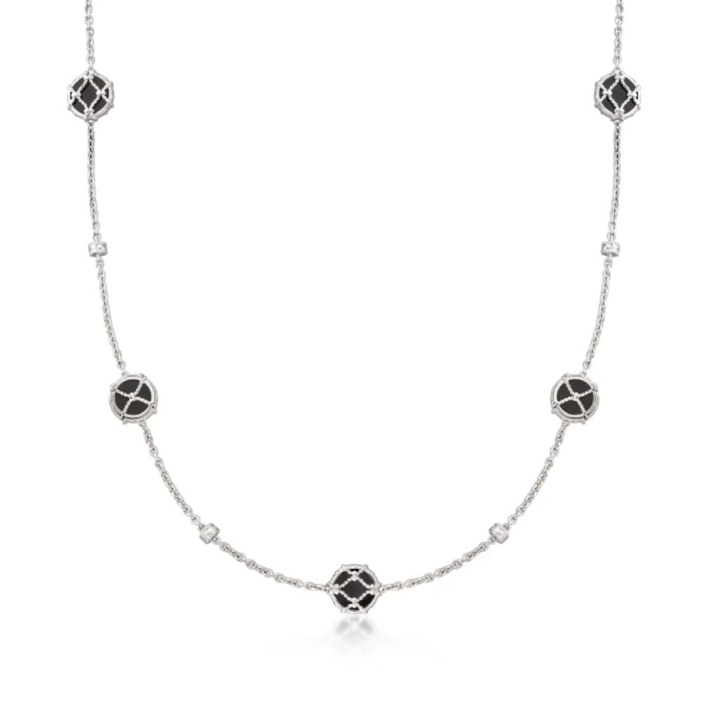 Judith Ripka Isola Black Onyx Station Necklace