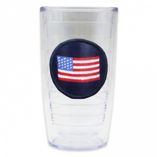 Smathers & Branson American Flag Needlepoint Tumbler