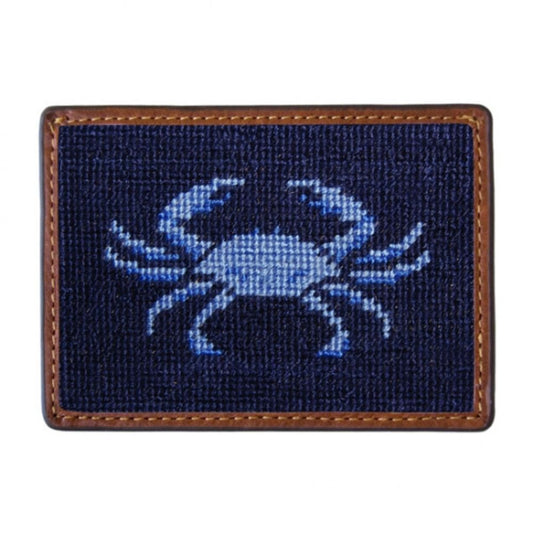 Smathers & Branson Blue Crab Dark Navy Credit Card Wallet