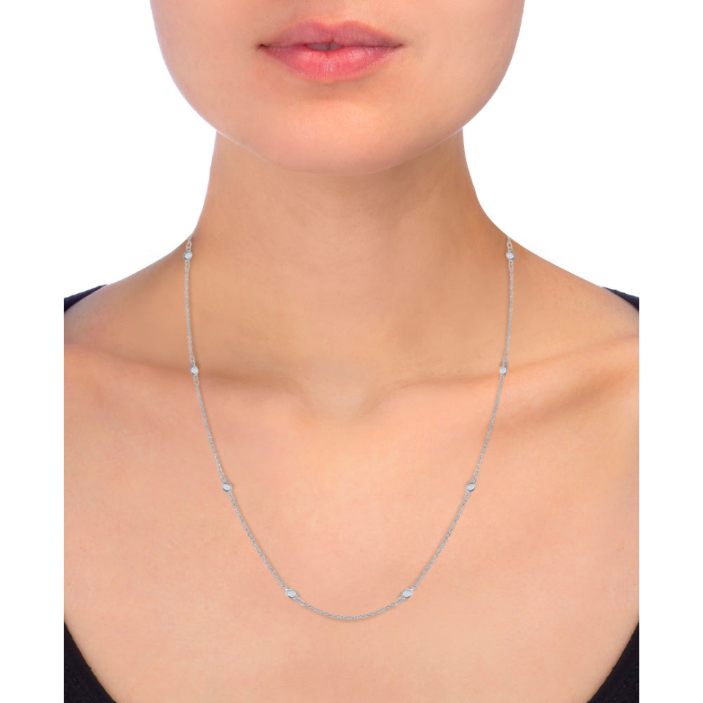 Dainty Diamond Disc Station Necklace | Alexandra Marks Jewelry