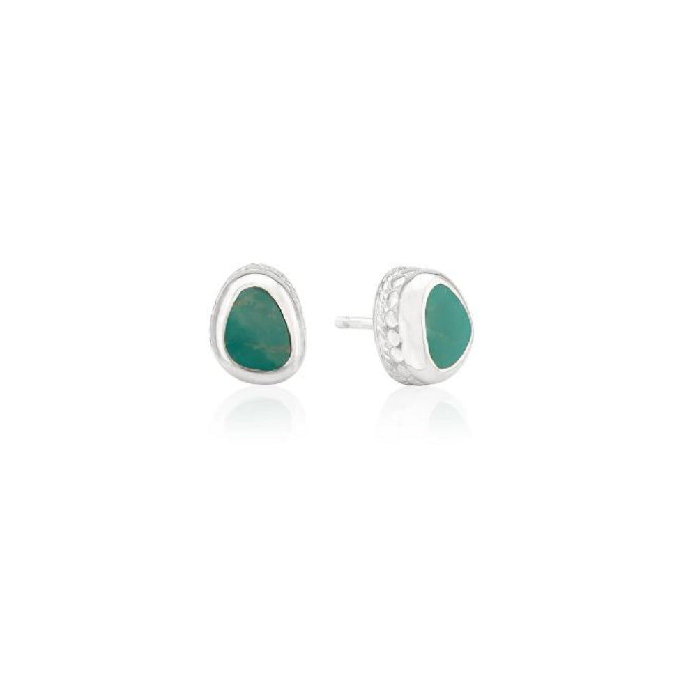 Anna Beck Sterling Silver Turquoise Asymmetrical Stud Earrings