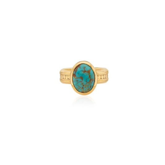 Anna Beck Turquoise Oval Cocktail Ring, Size 6