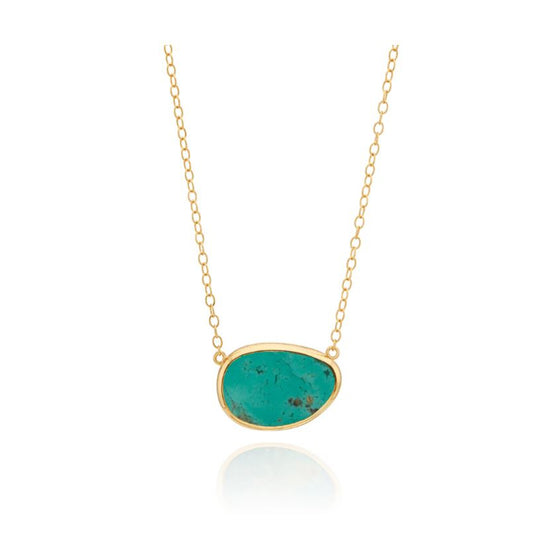 Large Turquoise Cushion Necklace | Handmade Jewelry | Anna Beck Jewelry