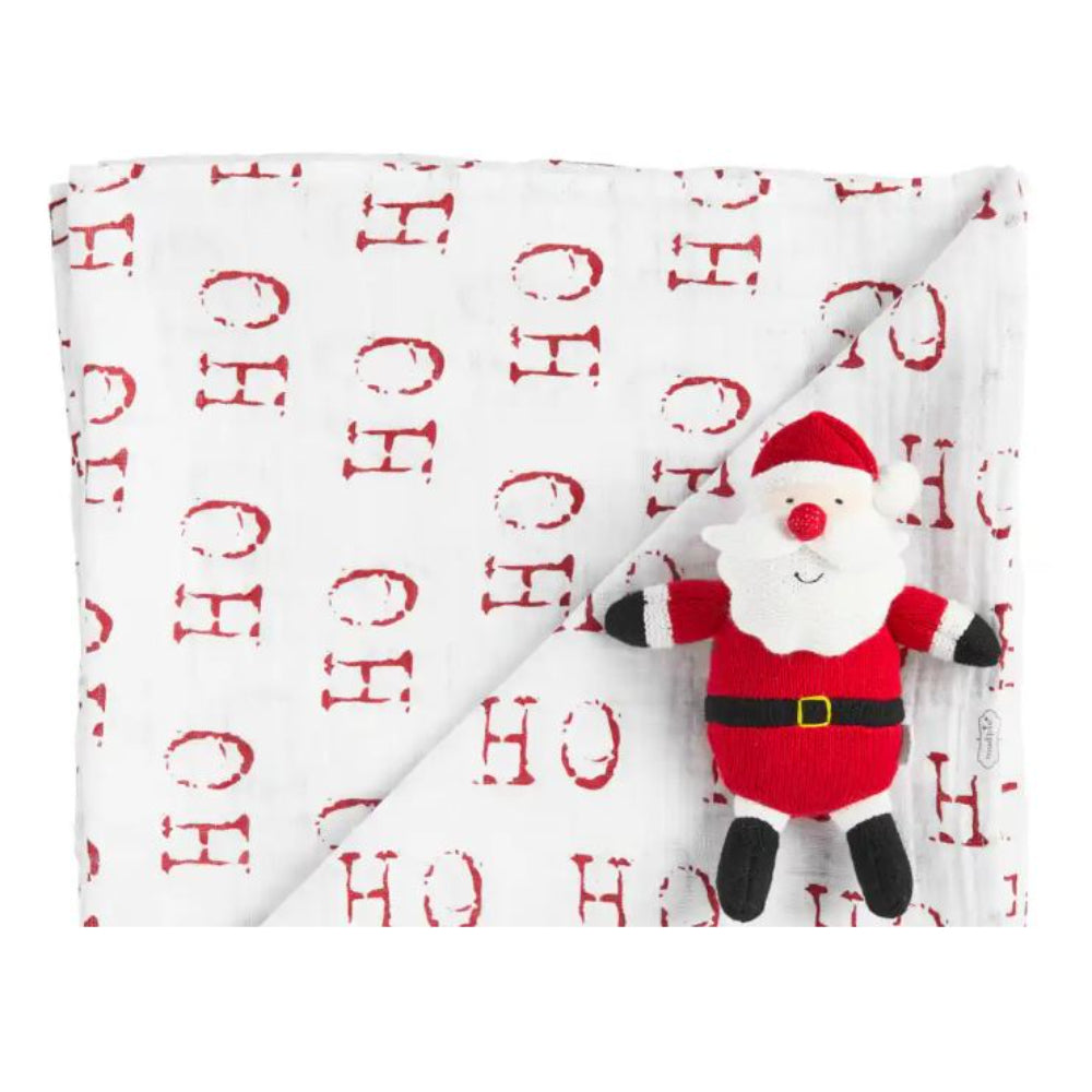 Mud Pie Santa Swaddle & Rattle