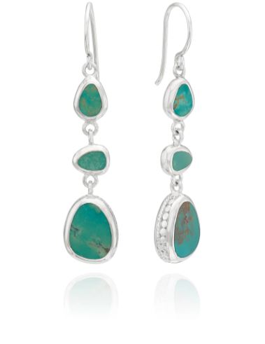 Anna Beck Turquoise Asymmetrical Triple Drop Earrings