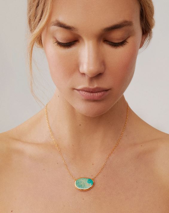 Anna Beck Large Asymmetrical Turquoise Necklace