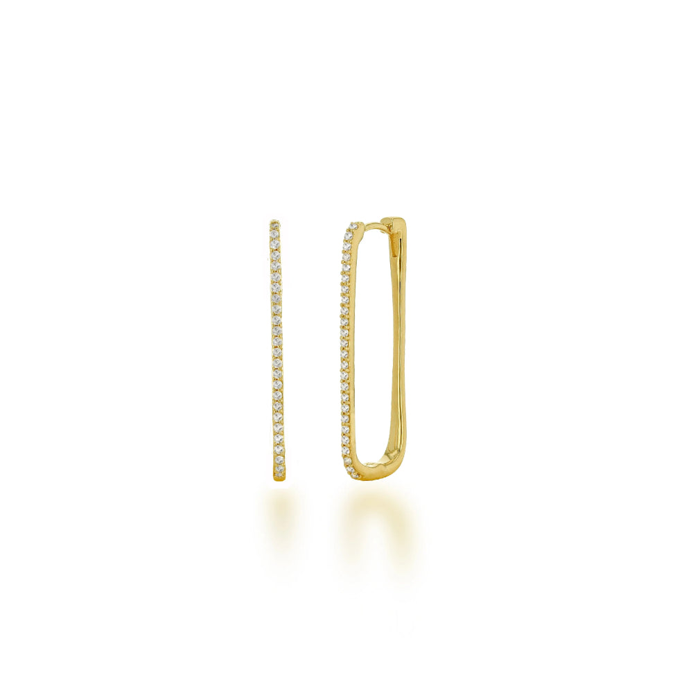 Rachel Reid 14k Large Diamond Square Hoops