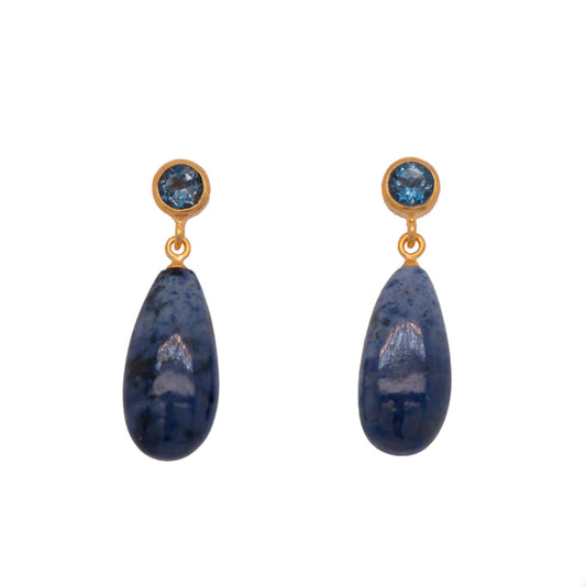 Joyla London Blue Topaz & Dumortierite Earrings