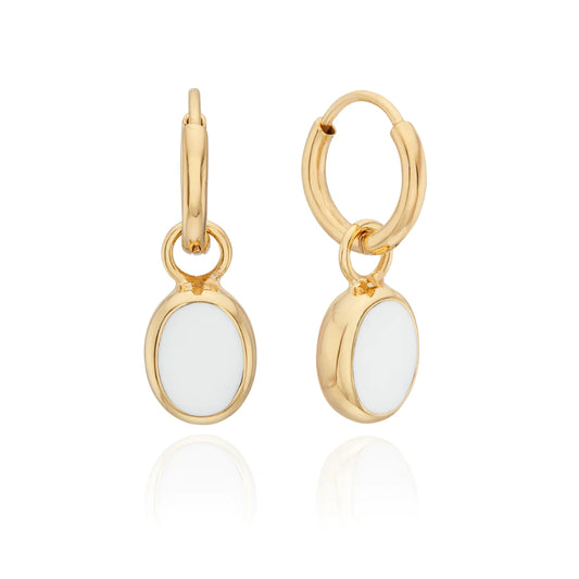 Anna Beck White Agate Oval Charm Earrings