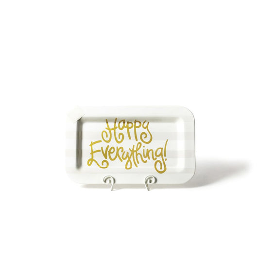 Happy Everything Happy White Stripe Mini Rectangle Platter