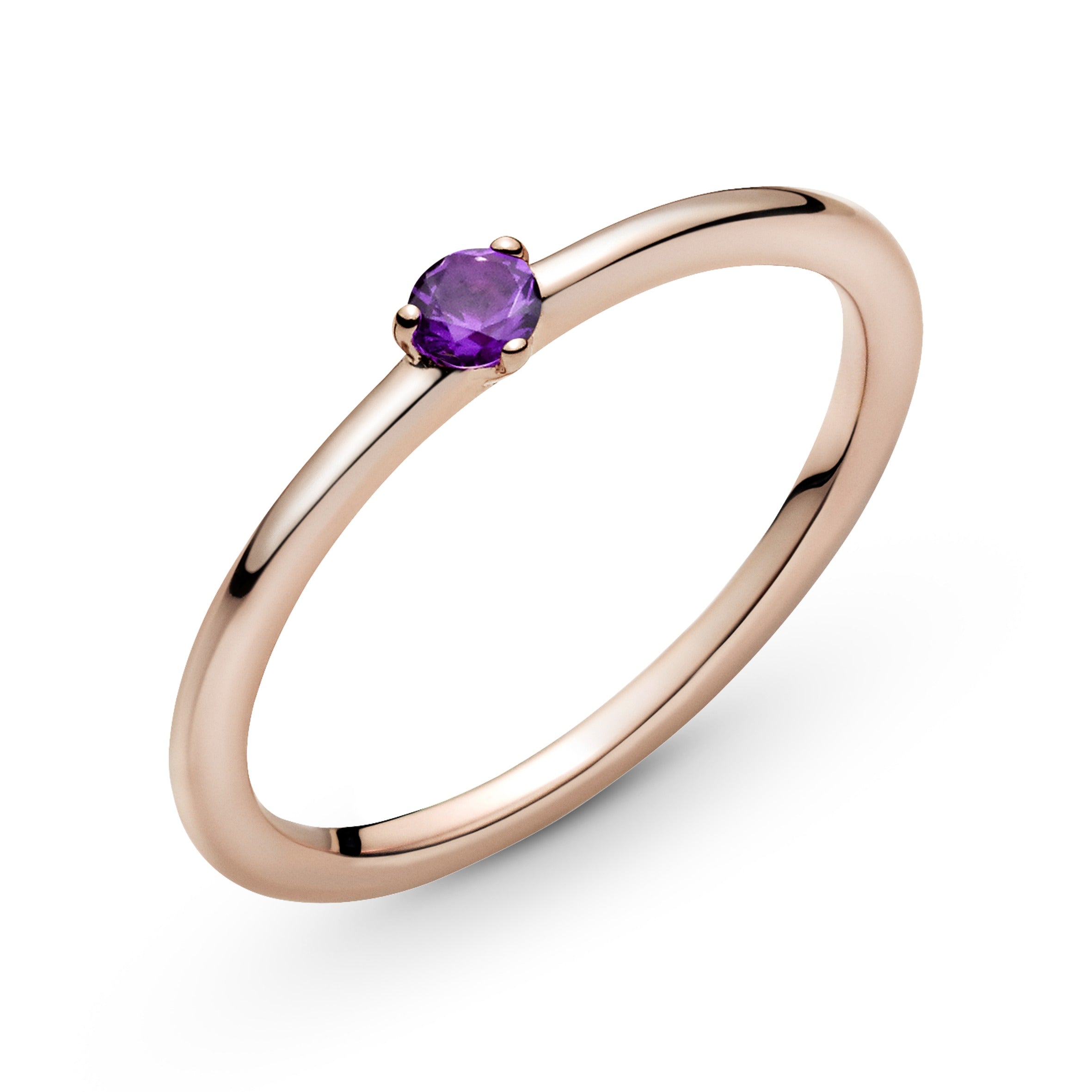 Pandora 189259C06 Purple Solitaire Ring 4.5 Rose
