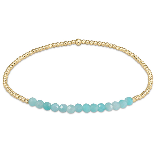 enewton 6.25" Gold Bliss Gemstone 2mm Bead Bracelet - Amazonite